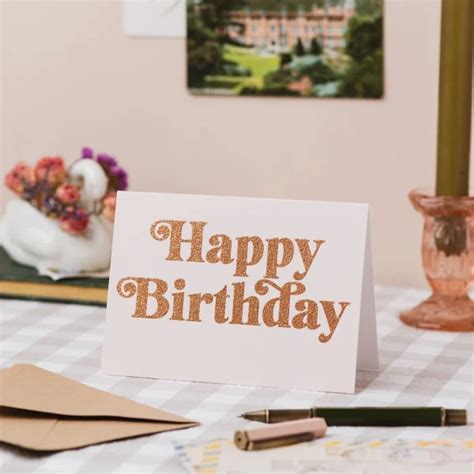 Glitter Happy Birthday Card The Dotty House