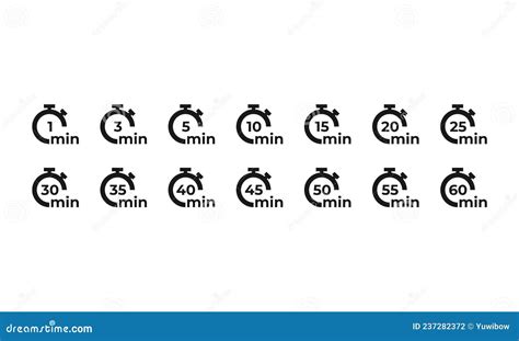 Timers Icon On White Background Isolated Vector Set Of Elements Time