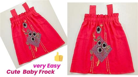 Very Easy Baby Frock Cutting And Stitching With Elastic Yoke Baby