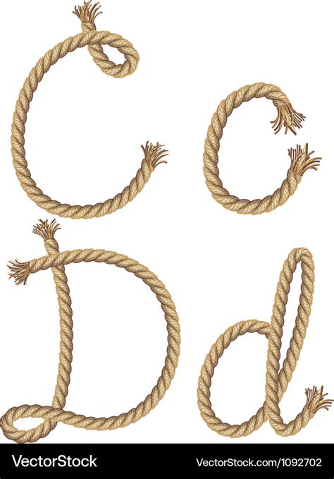 Rope Alphabet Royalty Free Vector Image Vectorstock