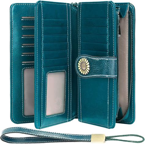 Teuen Portefeuille Femme Cuir Grande Capacite Porte Monnaie Femmes Rfid