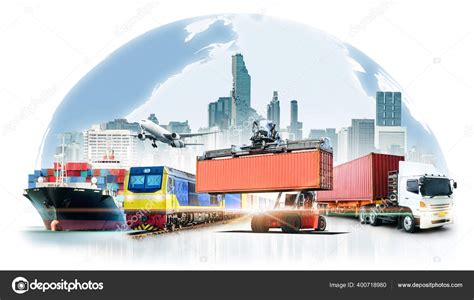 Global Business Logistics Import Export White Background Container ...