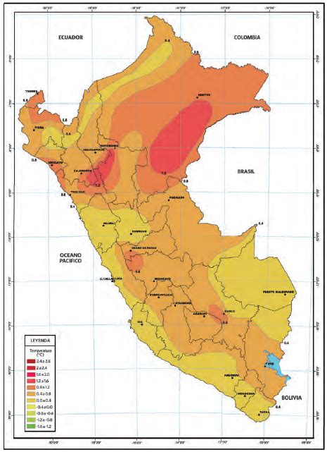 Mapa De La Variación De La Temperatura Máxima Anual Para El Año 2030 Download Scientific Diagram