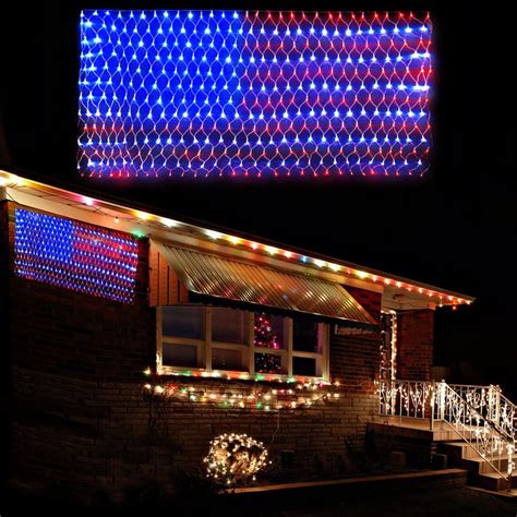 American Advanced Flag Lights 420 Led Solar String Lights Waterproof Led Flag Net Light Of The