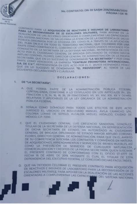 La Sedena Dio Contratos Covid A Empresa Ligada A Hinojosa Cant Y No