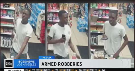 Lapd Searching For Suspect Connected To Two Armed Robberies In