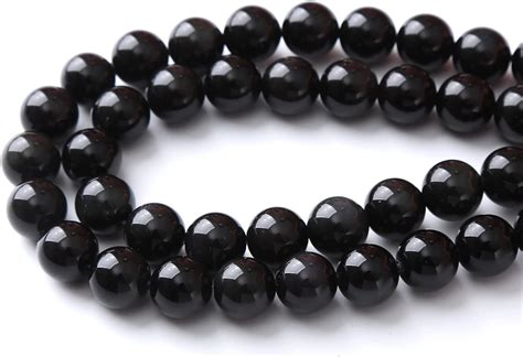 Cuentas Redondas Sueltas De Obsidiana Negra De 023 Pulgadas 0236in