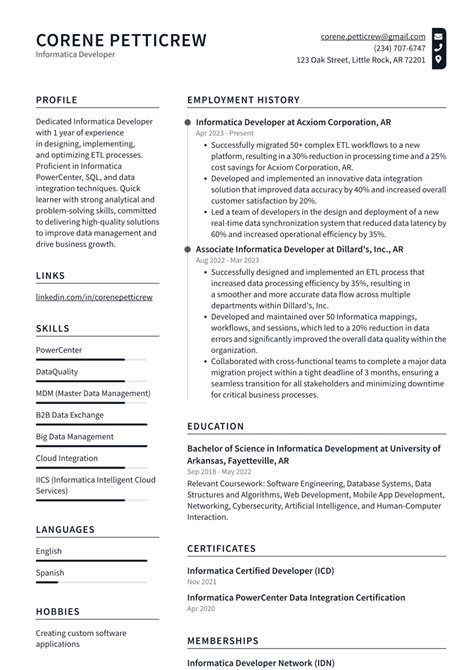 Top 17 Informatica Developer Resume Objective Examples