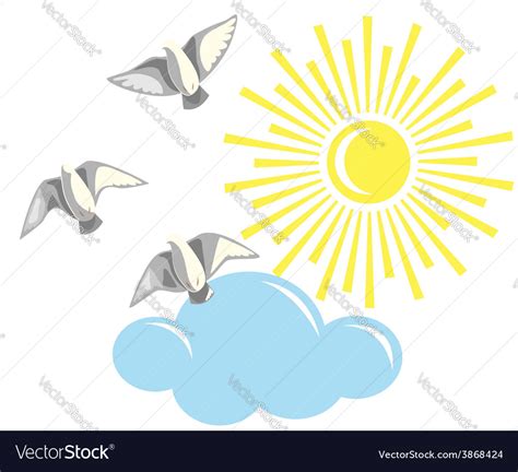 Birds And Sun Royalty Free Vector Image Vectorstock