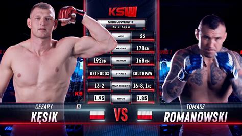 Ksw Free Fight Tomasz Romanowski Vs Cezary K Sik Xtb Ksw Youtube