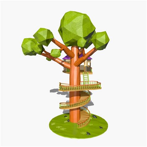 Cartoon Tree House 3d Model