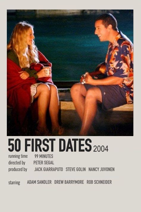 50 First Dates By Isabella Film Posters Minimalist Movie Posters