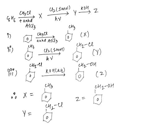 Identify The Compounds X Y And Z In Each Of The Following Sequence Of