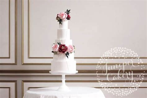 Modern Garden Wedding Cake For Rise Hall By Juniper Cakery Garden