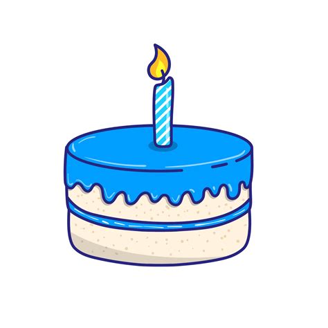 Simple Blue Birthday Cake Vector Illustration In Cartoon Style 21498082