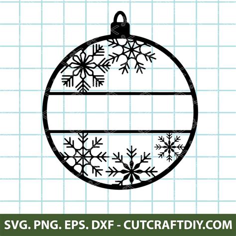 Christmas Ornament Svg Snowflake Svg Monogram Ornament