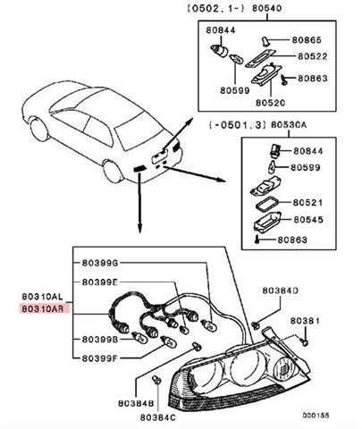 Lampa Tylna Prawa Mitsubishi Evo Jdm A Mitsubishi