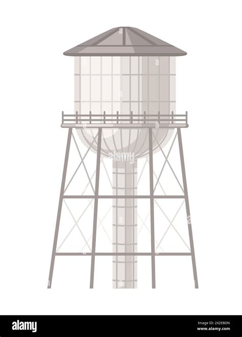 Metal Water Tower With Oval Water Tank Countryside Water Reservoir