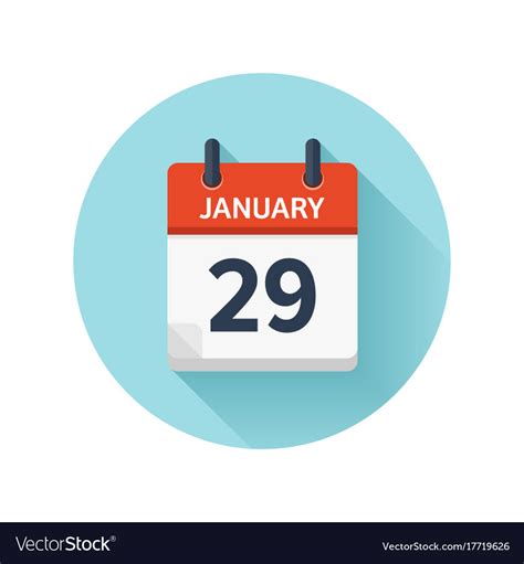 January 29 flat daily calendar icon date Vector Image