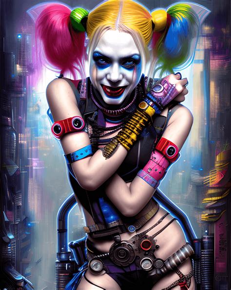 5d Cyberpunk Happy Harley Quinn · Creative Fabrica