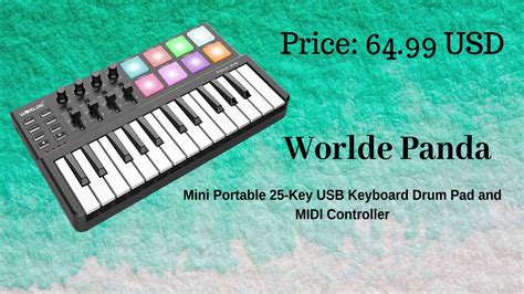 Worlde Panda Mini Portable Key Usb Keyboard Drum Pad And Midi