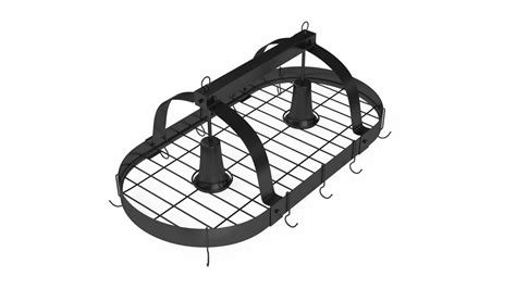 Ceiling Mount Pot Rack Hanging Storage Black Model Turbosquid 2154756