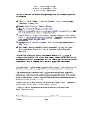 Fillable Online Mcc Checklist And Agreement Mcc Fax Email Print