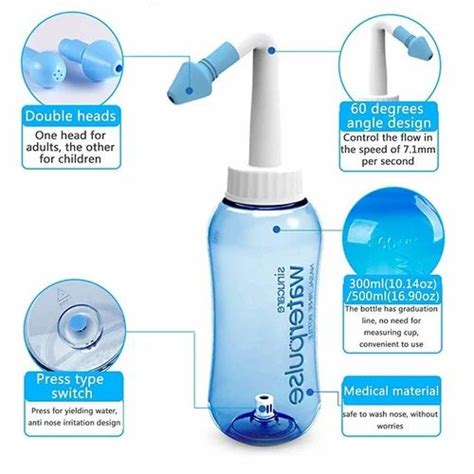 Nose Wash System Clean Sinus Allergies Nasal Pressure Neti Pot For