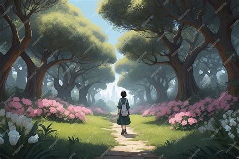 Premium Photo Solace In Oleander Grove Character Illustration