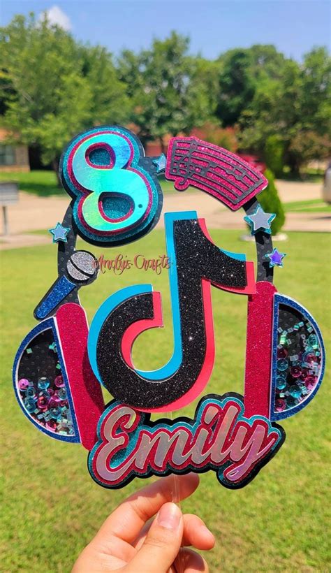 Tik Tok Inspired 3d Cake Topper Shaker Tik Tok Birthday Tik Etsy 3d