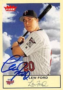 Lew Ford Autographed Baseball Card Minnesota Twins Fleer Ebay