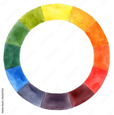 Hand drawn watercolor color wheel Stock Photo | Adobe Stock