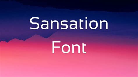 Sansation Font Free Download