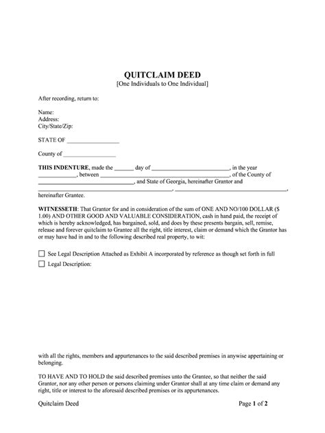 Quitclaim Deed Form Georgia Complete With Ease Airslate Signnow