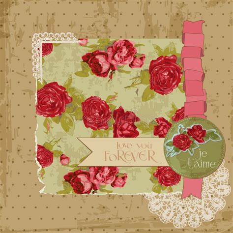 Scrapbook Design Elements Vintage Flowers Stock Vector Illustration