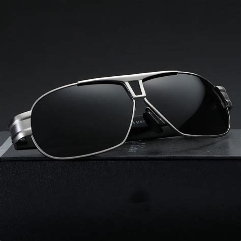 Brand Retro Polarized Mirror Lens Square Male Sunglasses Men All Black