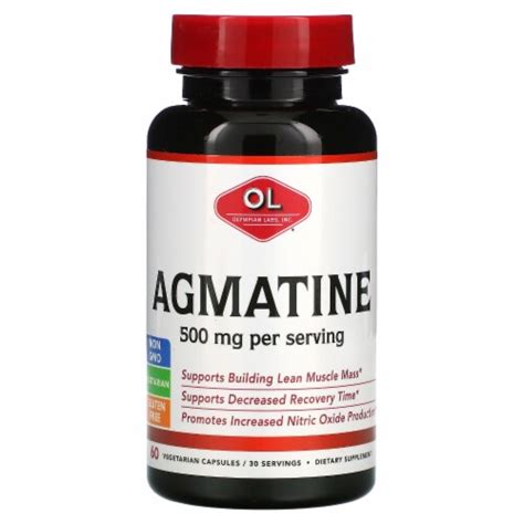 Olympian Labs Agmatine 500 Mg 60 Vegetarian Capsules 250 Mg Per