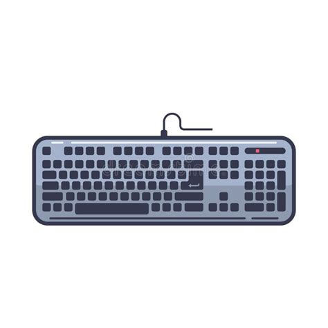 Vector Illustration Of A Keyboard With An Outline Is Isolated On White