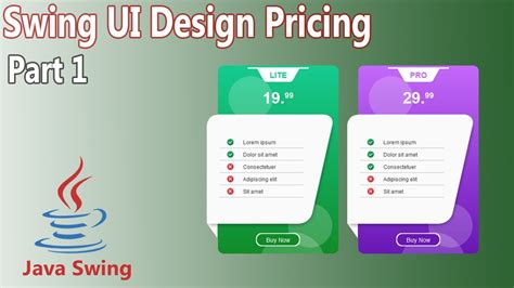 Java Swing Ui Design Pricing Template Part 1 Youtube