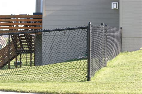 [100 Feet Of Fence] 5' Tall Black Vinyl Chain Link Complete Fence Pack ...