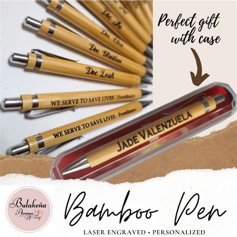 Personalized Laser Engraved Bamboo Pen Perfect Gift Corporate Gift