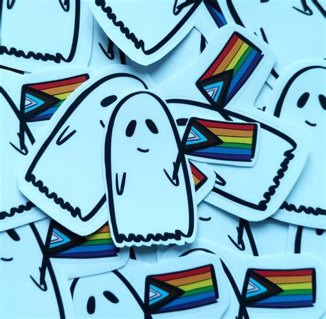 Pride Flag Ghost Sticker Pride Flags Trans Pride Flag Rainbow