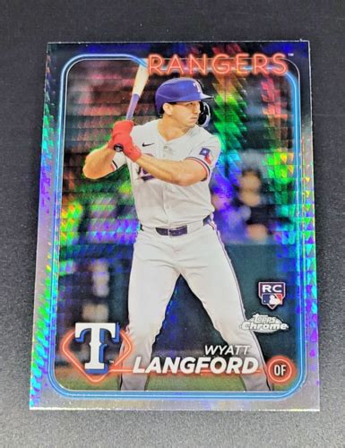 Topps Chrome Wyatt Langford Rookie Prism Refractor Rangers Rc