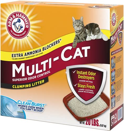 Arm And Hammer Multi Cat Strength Clean Burst Clumping Litter 20 Lb Box