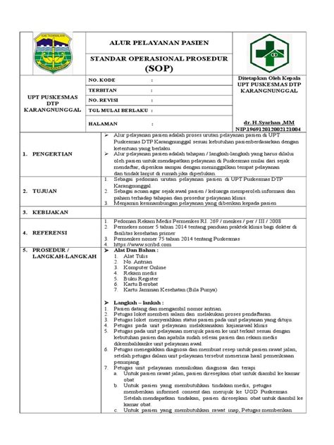 Contoh Sop Pelayanan Kesehatan Homecare24