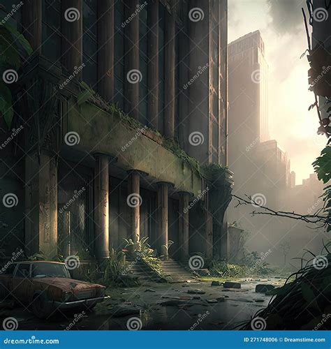 Abandoned Post Apocalyptic City Overgrown Ruins Zombie Ruins