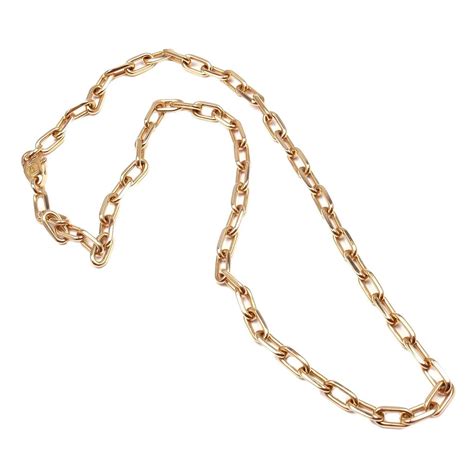 Cartier Santos-Dumont 17" Long Link Rose Gold Chain Necklace at 1stdibs