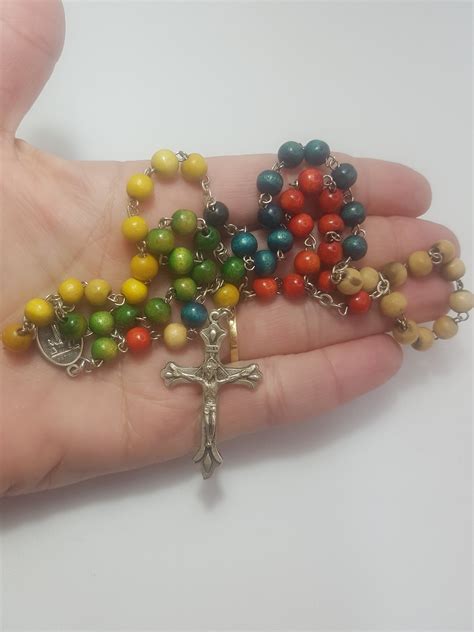 Catholic Rosary Beads Our Lady of Fatima Saint Wood Colored | Etsy