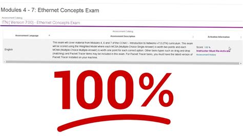 Modules 4 7 CCNA Exam Module 1 3 V7 02 ITN Ethernet Concepts