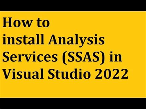 How To Install Analysis Services In Visual Studio Youtube